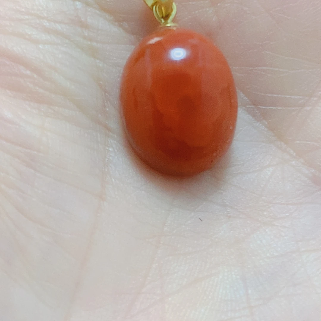 南红玛瑙银S925镶嵌吊坠(不含链)