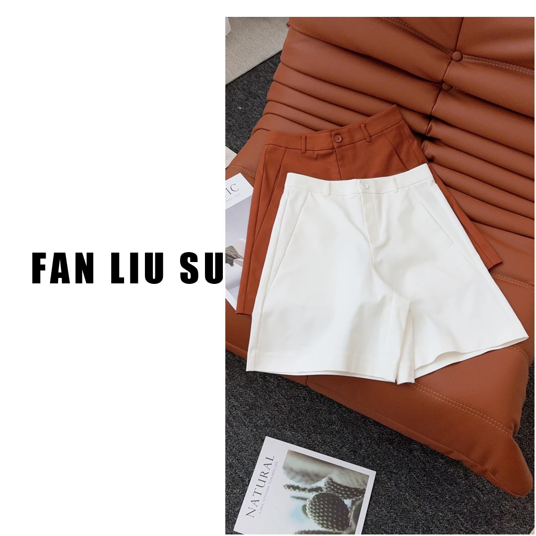 【FANLIUSU】设计感小众洋气休闲裤短裤阔腿裤女士夏季五分裤小个子