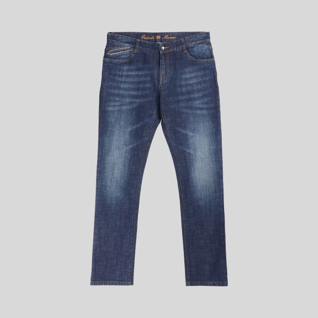 F&M简约小直筒净版纯色微弹时尚休闲牛仔裤