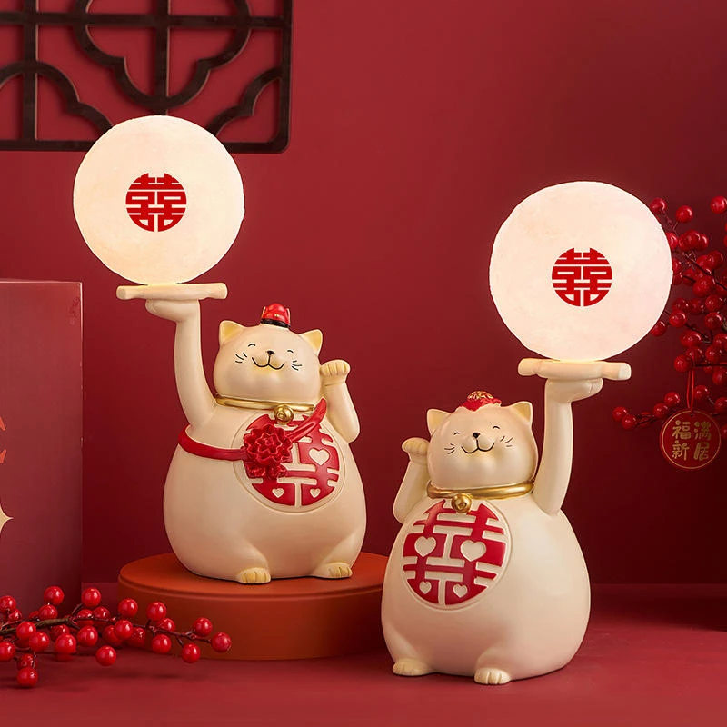 婚房床头长明灯新结婚一对陪嫁灯物品台灯高级礼物送新人实用包邮