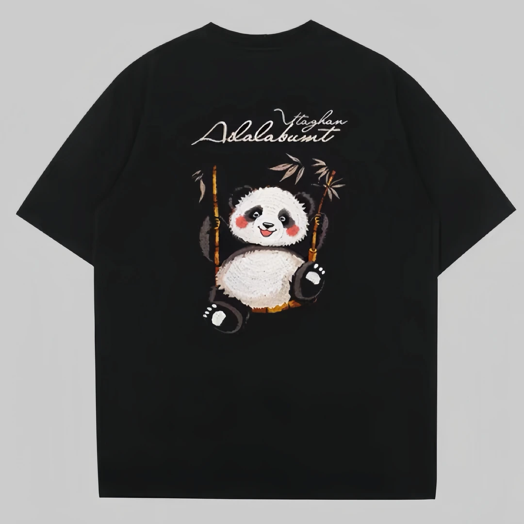 时尚春夏季新款潮牌休闲男士短袖帅气品质轻奢纯棉正肩T恤高档