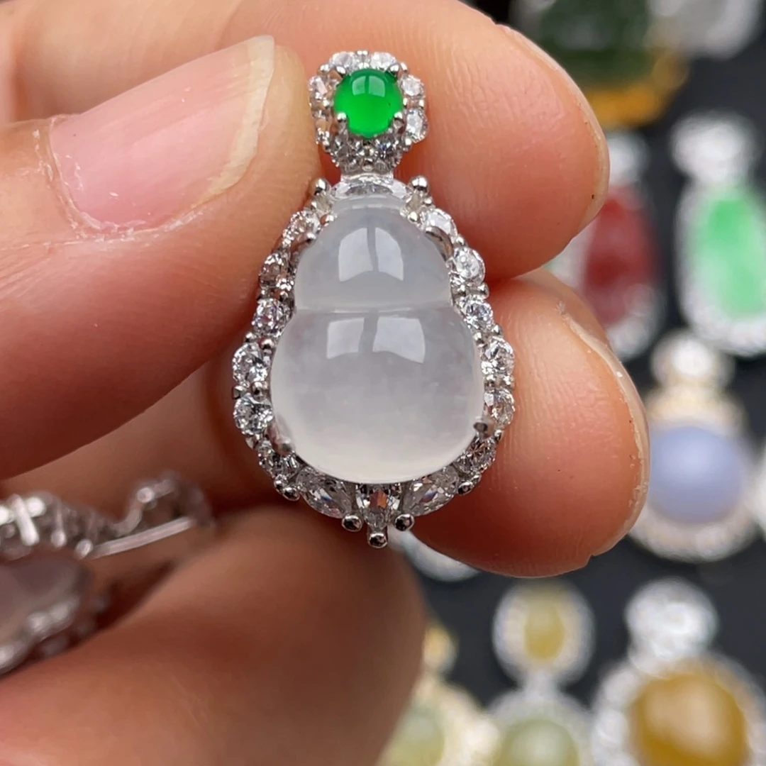 翡翠银S925镶嵌吊坠(不含链)