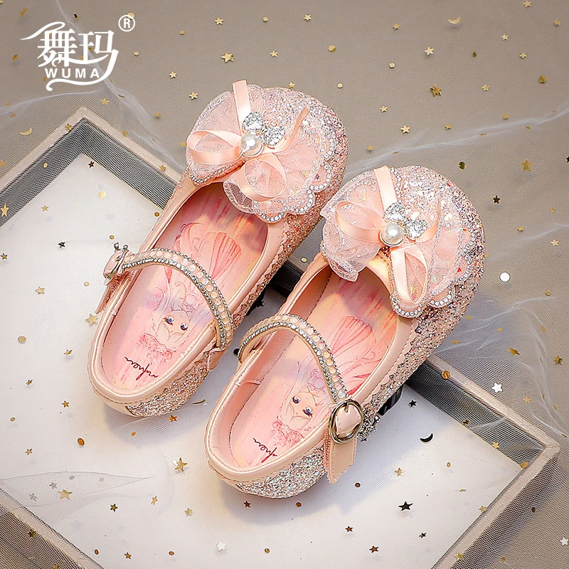 412055女童鞋儿童爱莎公主鞋2024新款女孩春夏演出洋气水晶鞋
