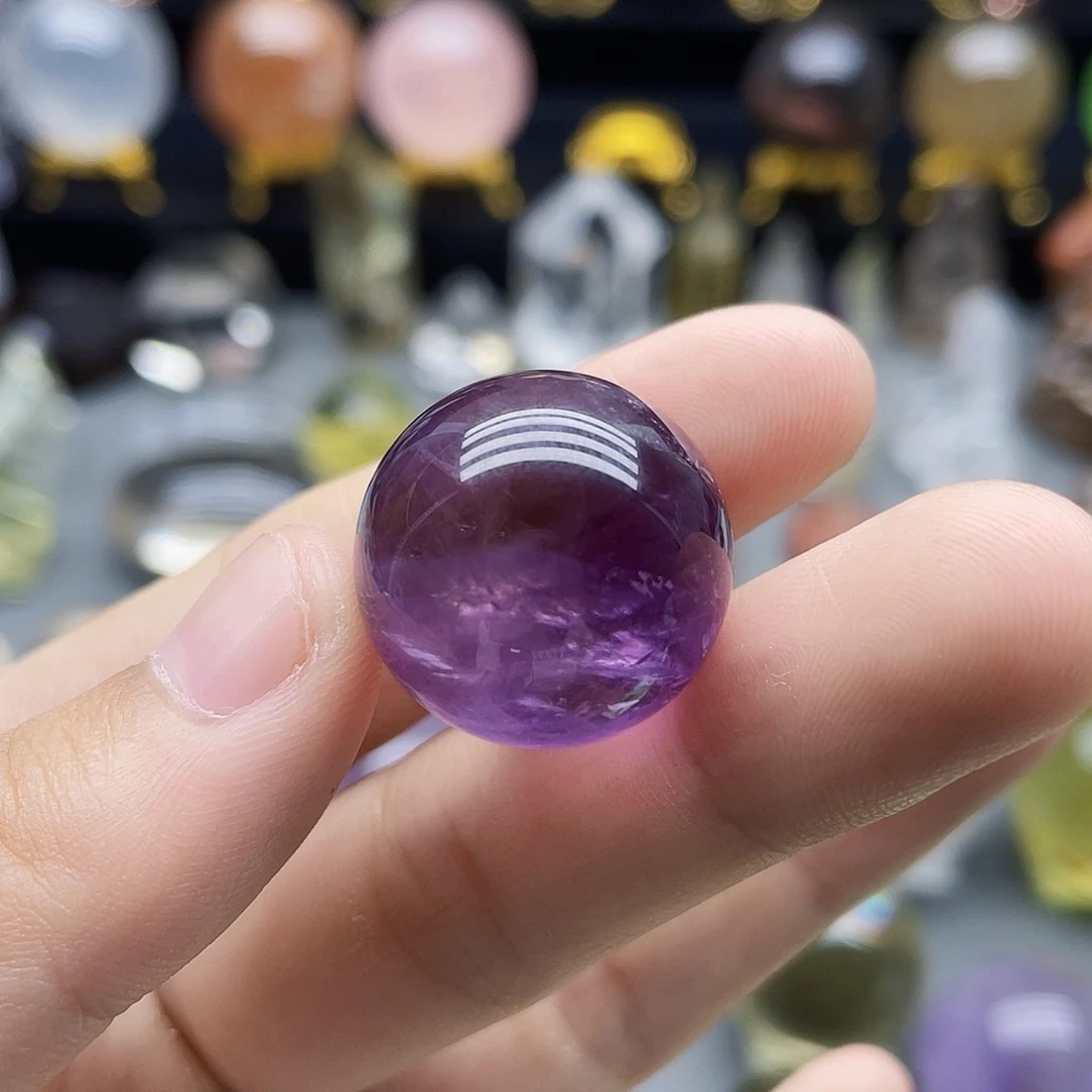 未镶嵌珠宝半成品水晶天然紫水晶21.7mm