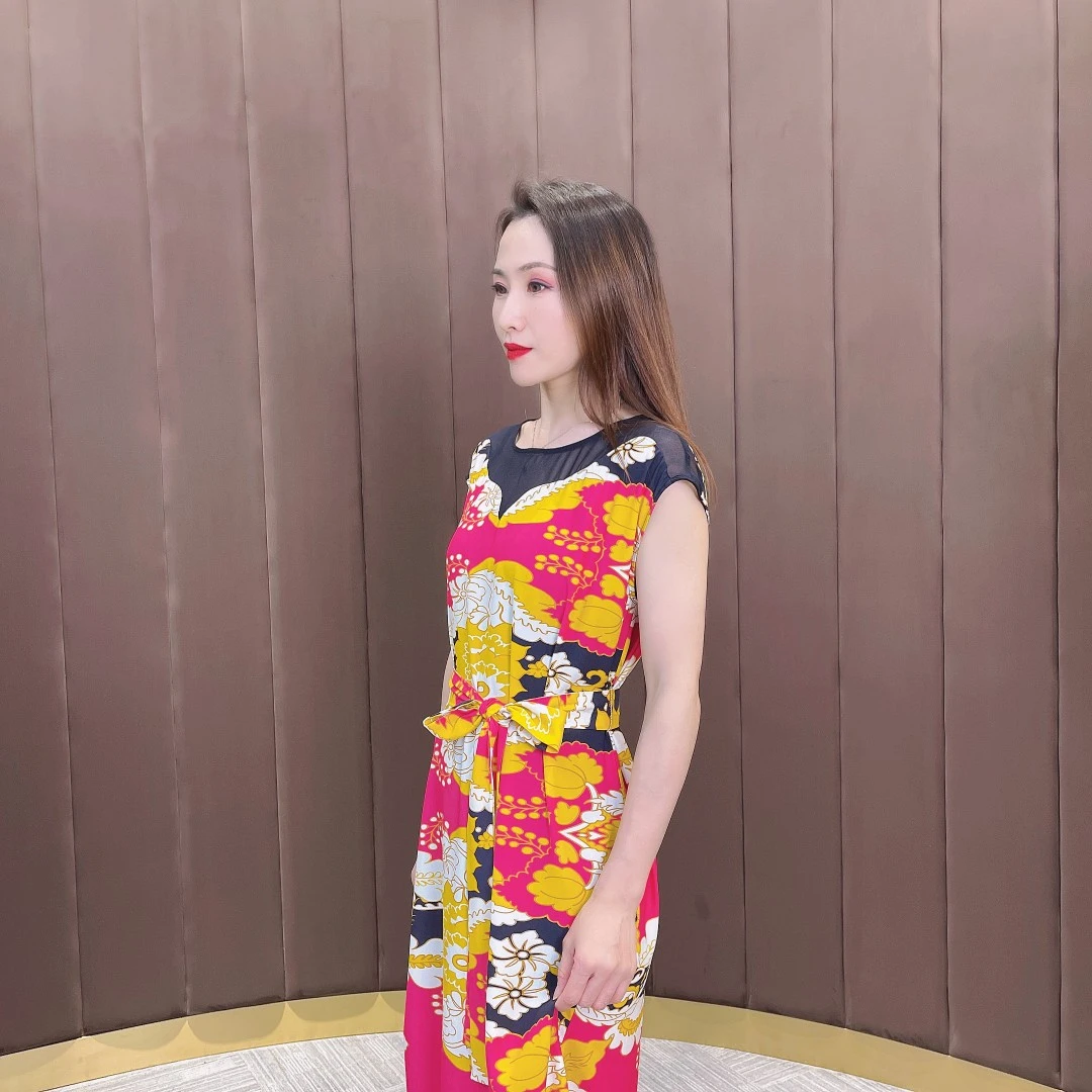 【嘉一】休闲无袖印花连衣裙 JY-SL21191