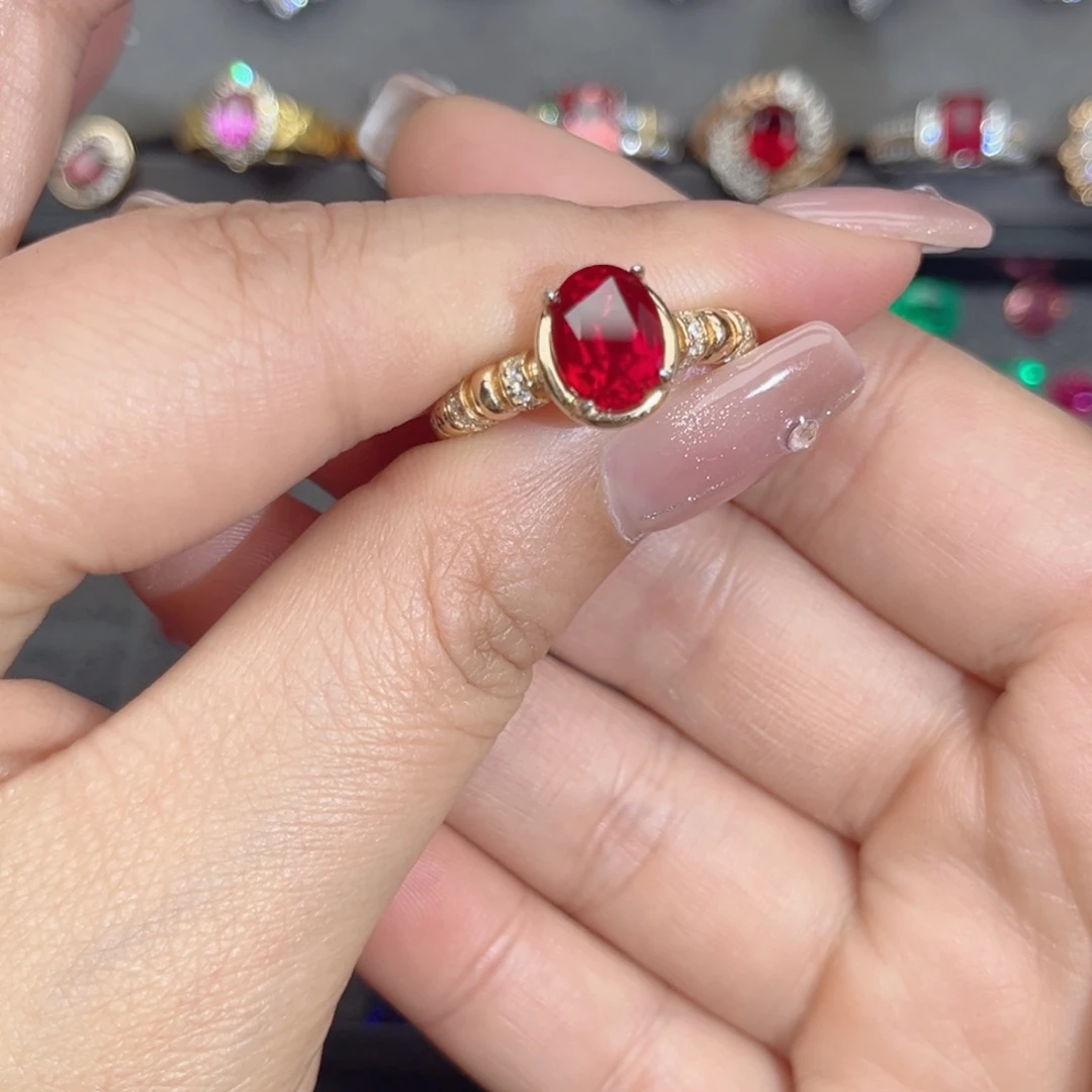 925银合成立方氧化锆培育鸽血红2.59