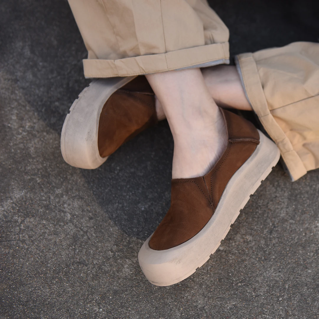 Artmu阿木复古厚底一脚蹬乐福鞋休闲博肯鞋女春新款运动鞋8176-2