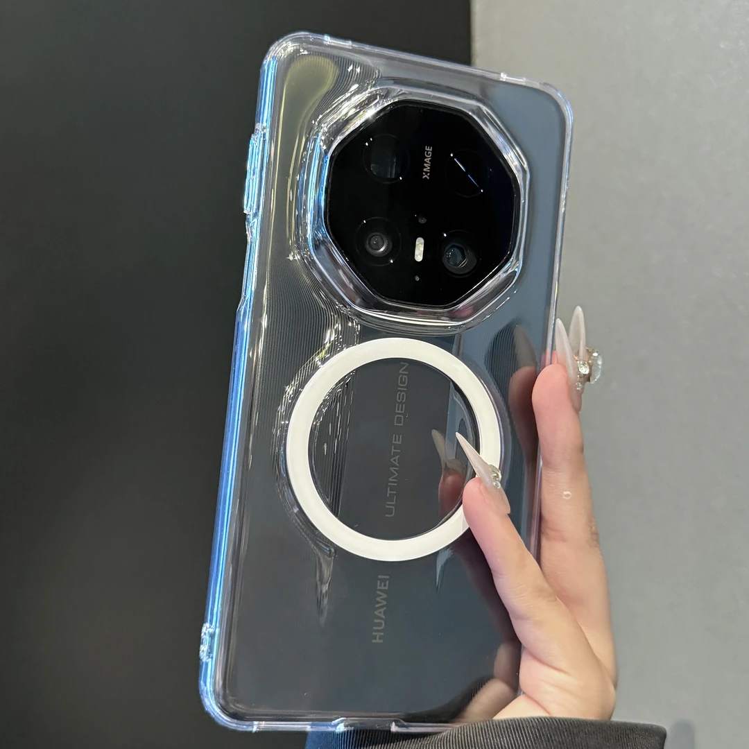 【高品质】极简透明磁吸适用华为mate70rs非凡大师手机壳防摔保护套