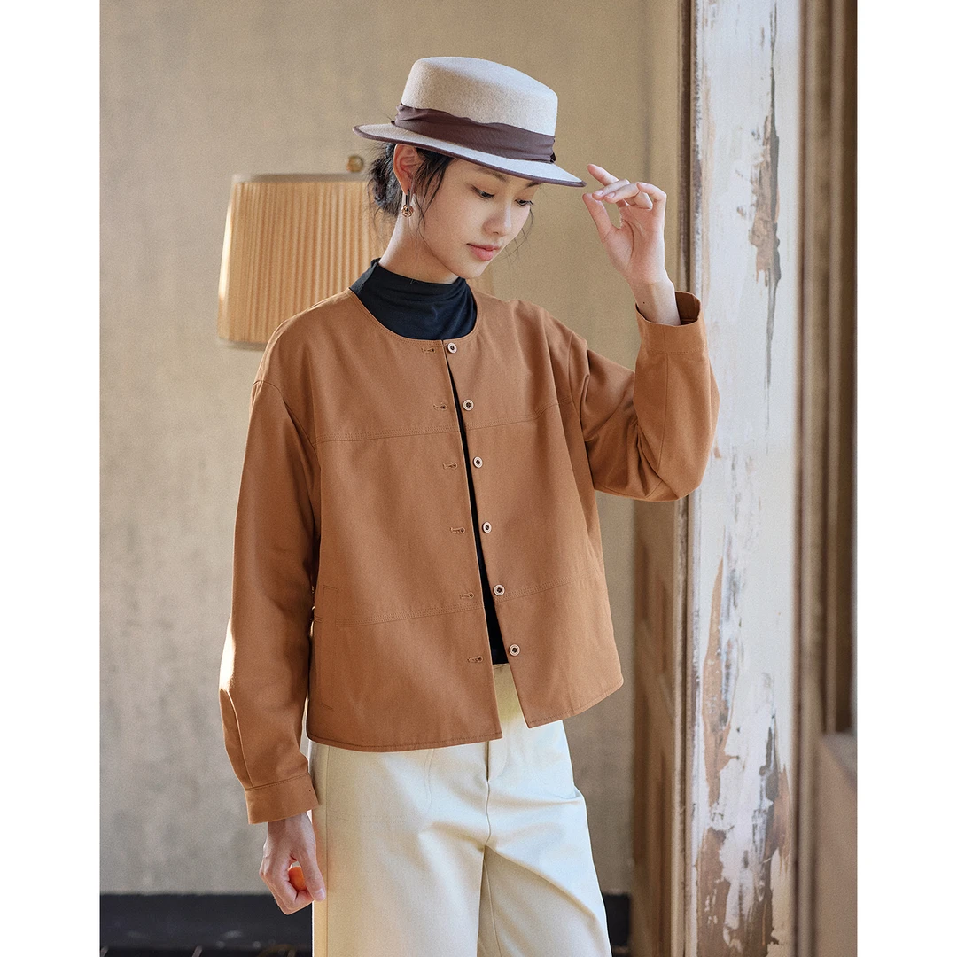 红念秋冬时尚外套女短款小个子休闲百搭秋季新款女装气质春秋上衣