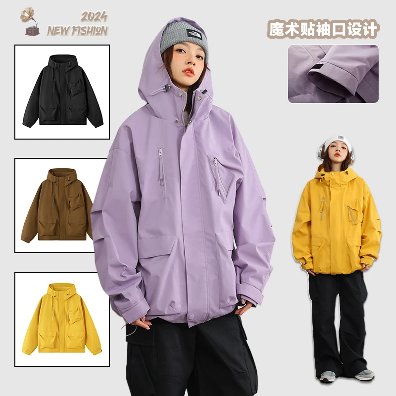 202工装5冲锋衣外套多口袋设计袖口魔术贴设计男女同款JK90090