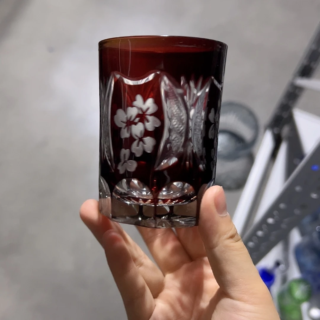 水晶玻璃高脚款微瑕一个