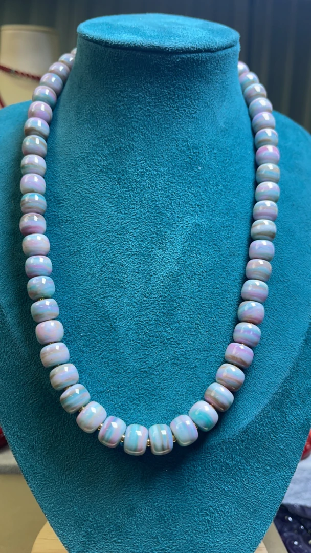 非金属珐琅手链 Y885收藏级共生桶珠12m三姑娘妈妈链