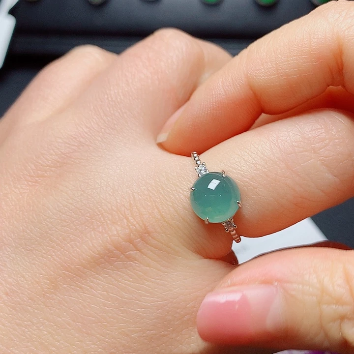 银S925镶嵌戒指翡翠