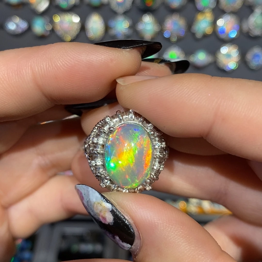 欧泊银S925镶嵌戒指