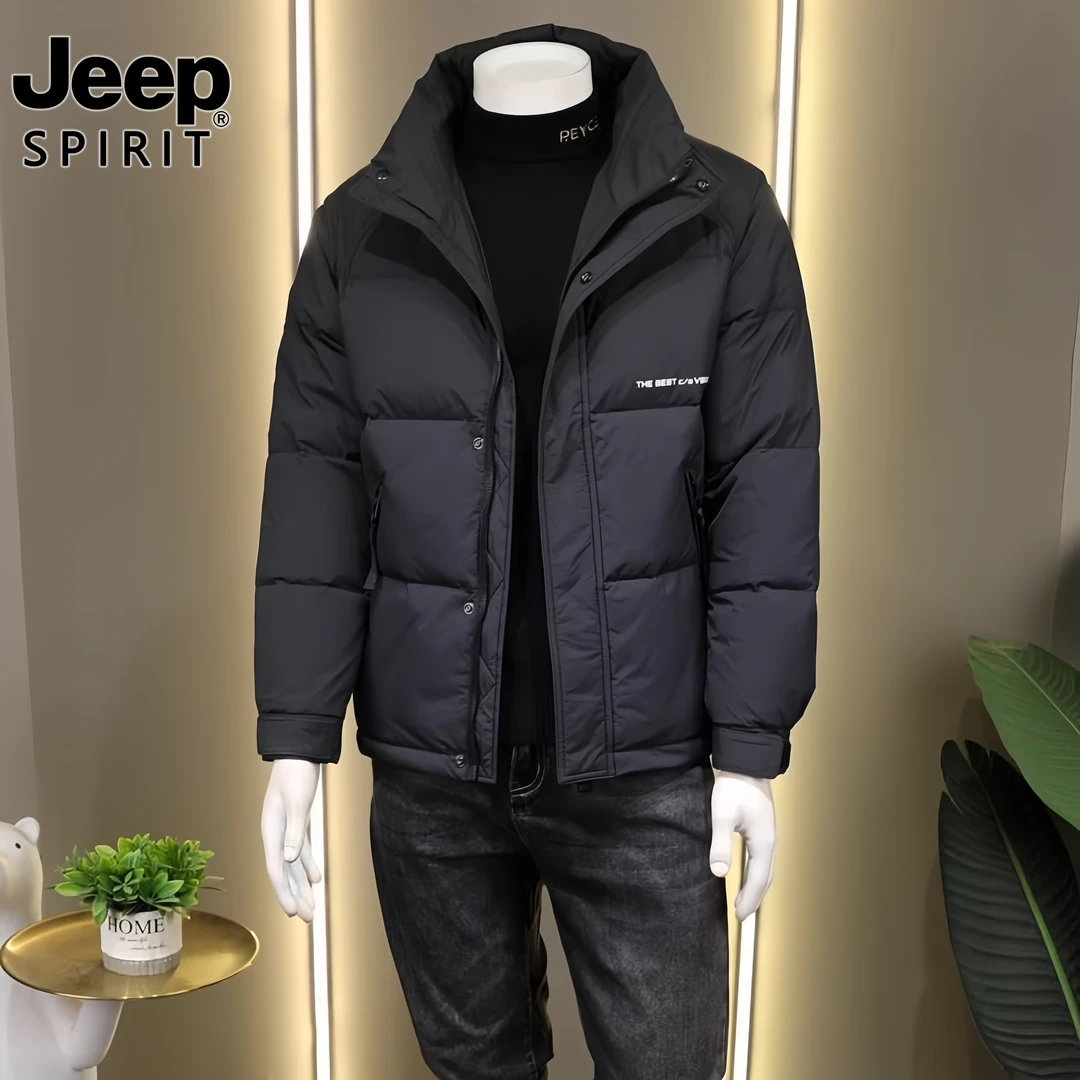 JEEPSPIRIT吉普羽绒服外套冬季男士新款夹克休闲秋冬立领保暖百搭