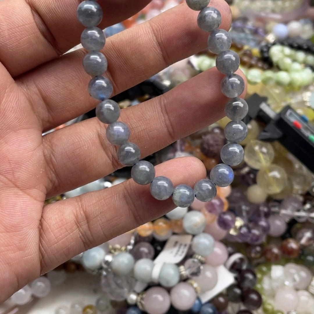 银S925镶嵌手链烟晶