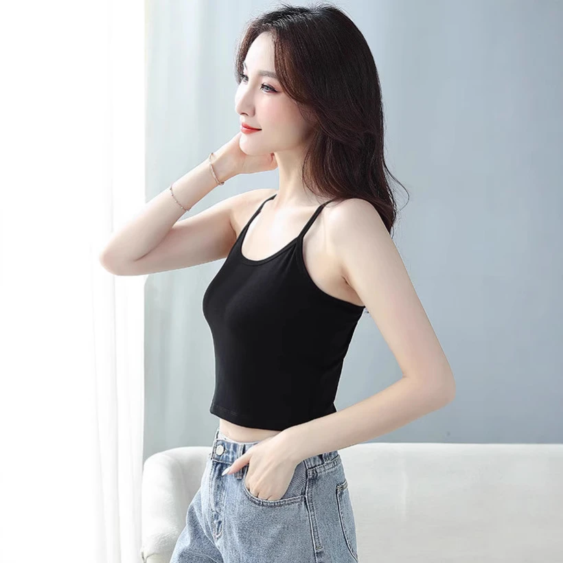 莫代尔吊带背心女内搭短款修身显瘦配小西装打底通勤无袖上衣裤子