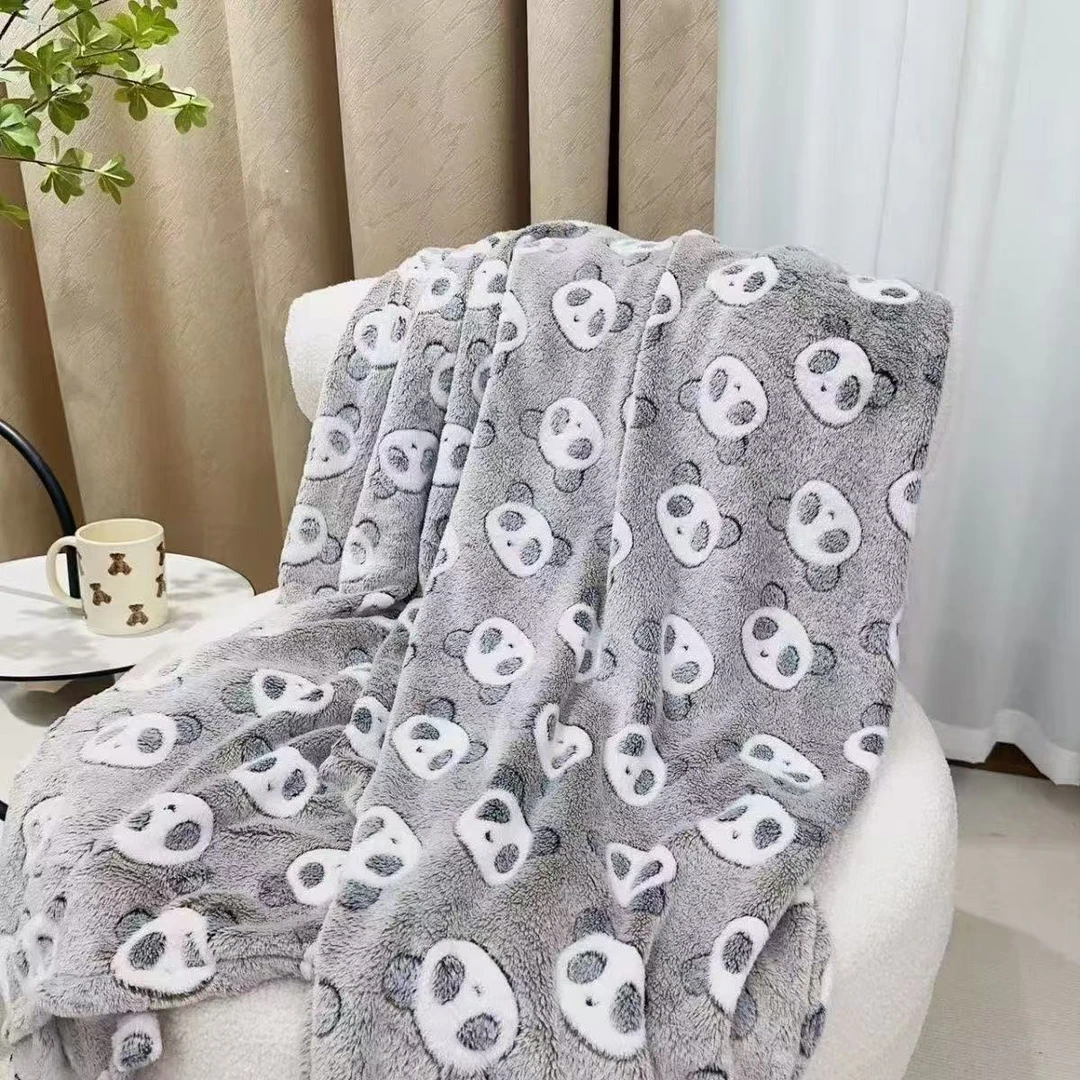 （秋冬新款）塔芙蓉毛毯200x180亲肤柔软多功能小熊猫