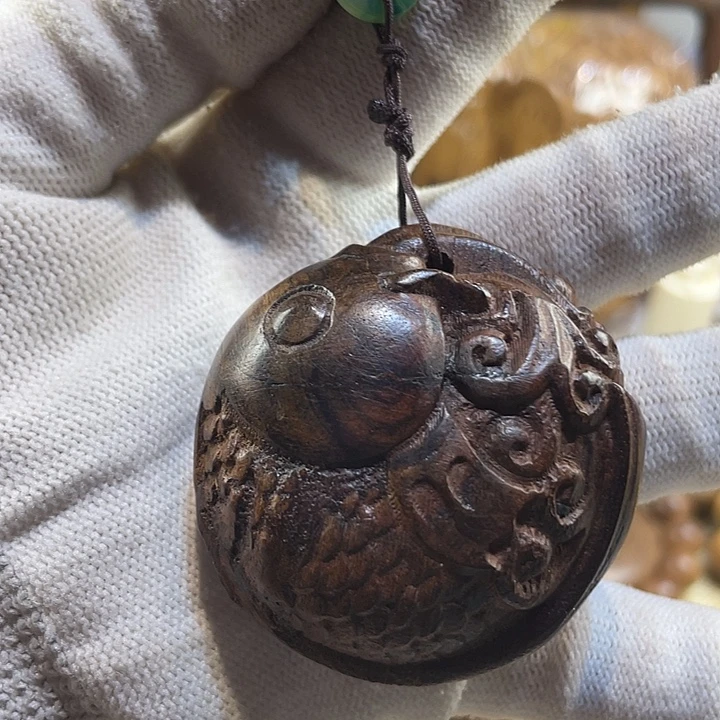 交趾黄檀（大红酸枝）手串/手链酸枝把件年年有余微痕福利