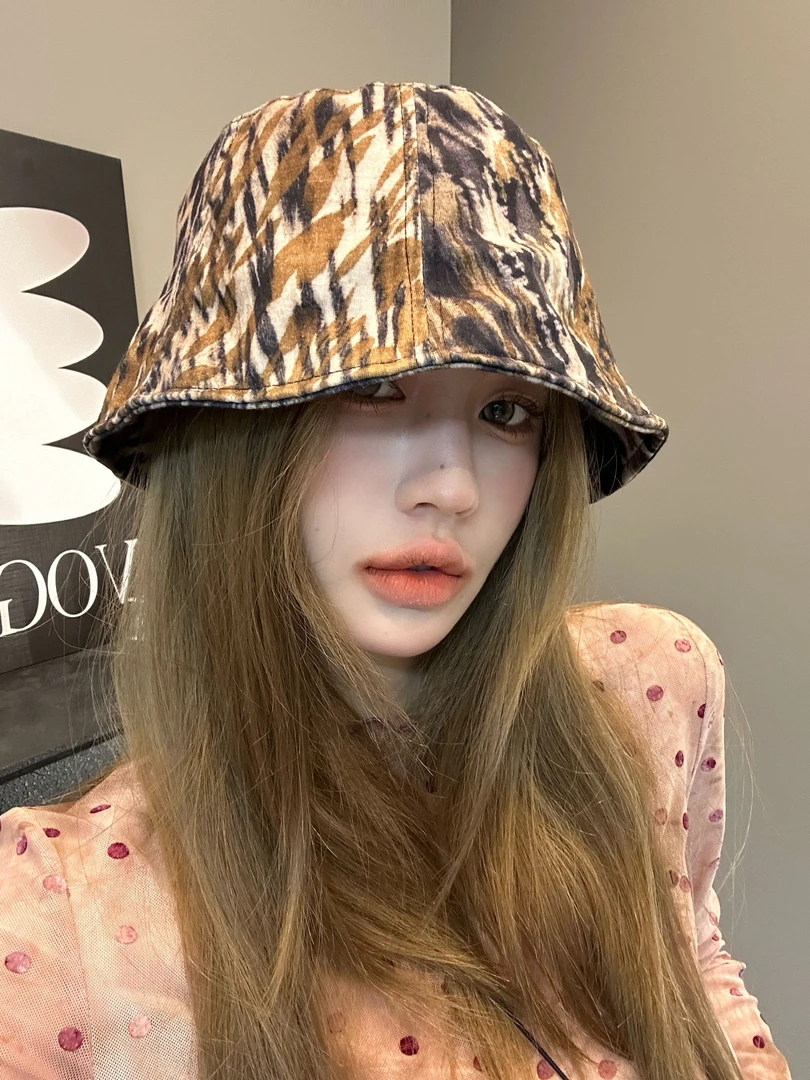 【水桶帽】百搭时髦痞帅豹纹水桶帽 ZZ251022