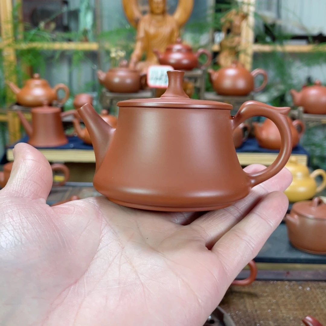 紫砂茶壶不**.朱泥高瓢