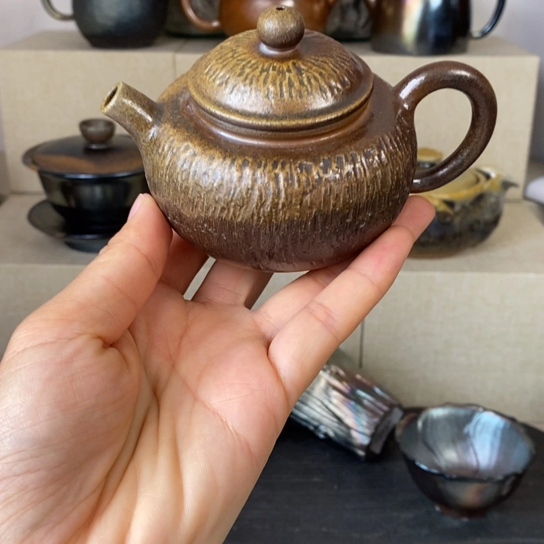 建水紫陶柴烧茶壶
