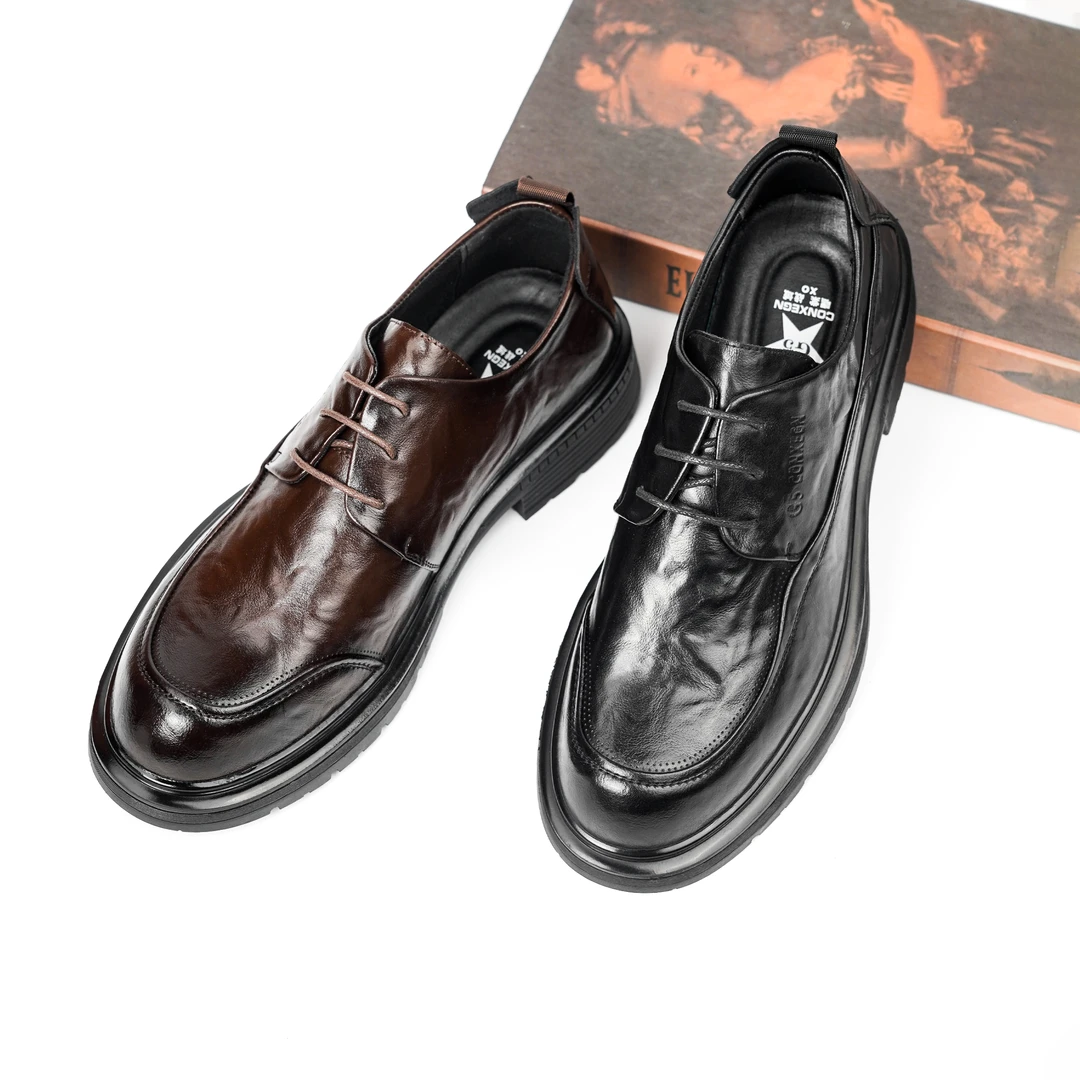 春季牛皮爆款男士商务正装皮鞋真皮休闲英伦风新郎上班男鞋23615