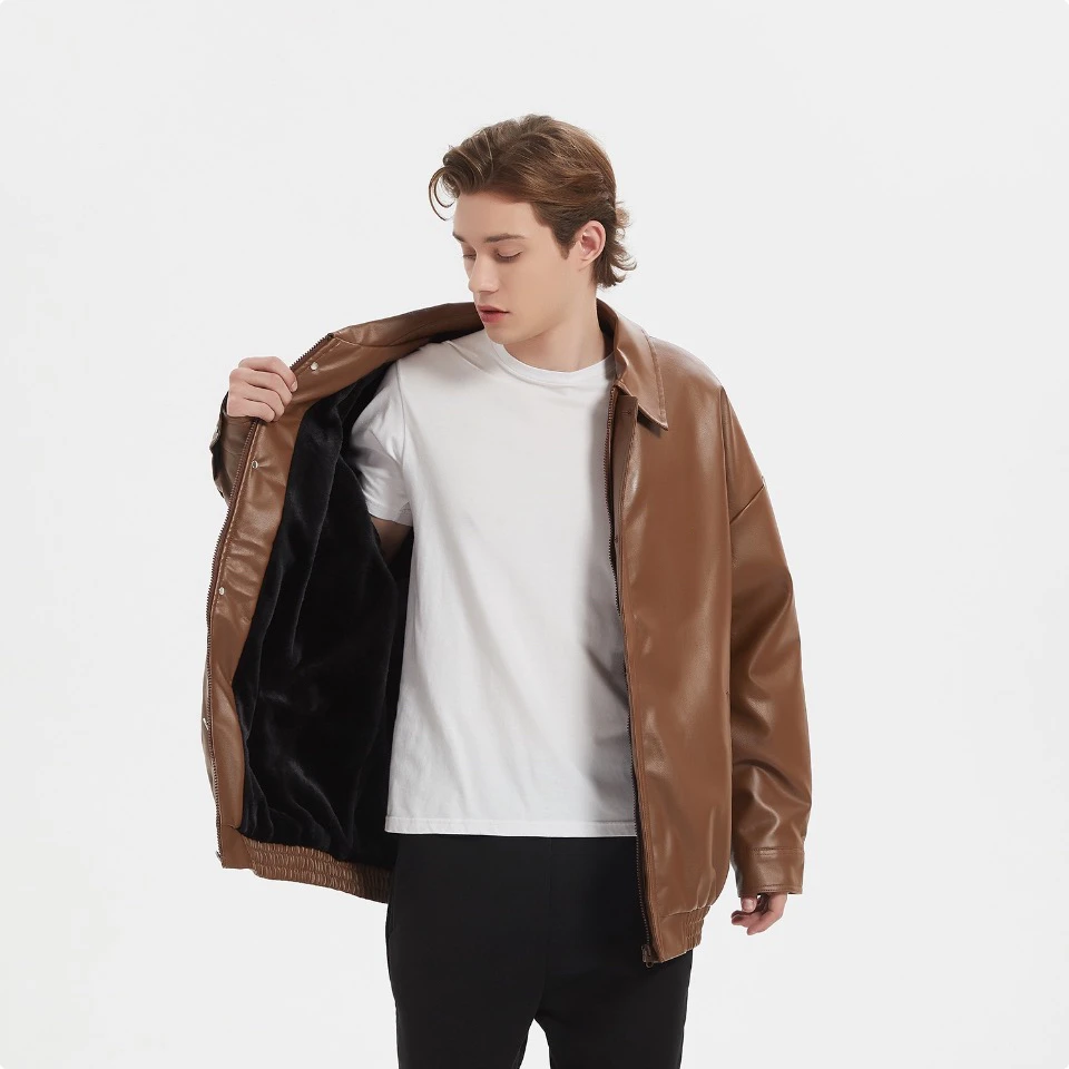 高品质pu加厚加绒棉衣