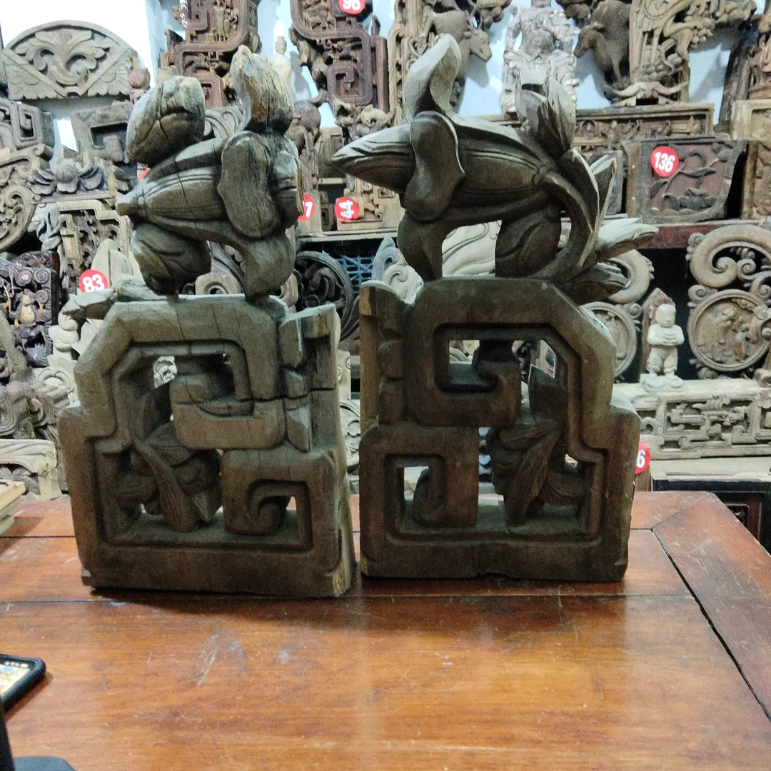 老物件老木雕老花板