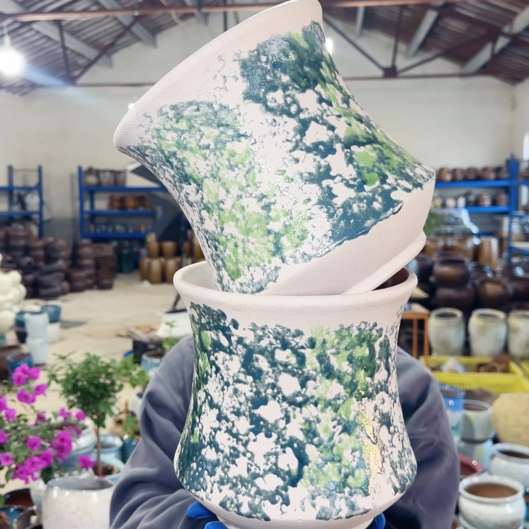 紫砂花盆高21口20