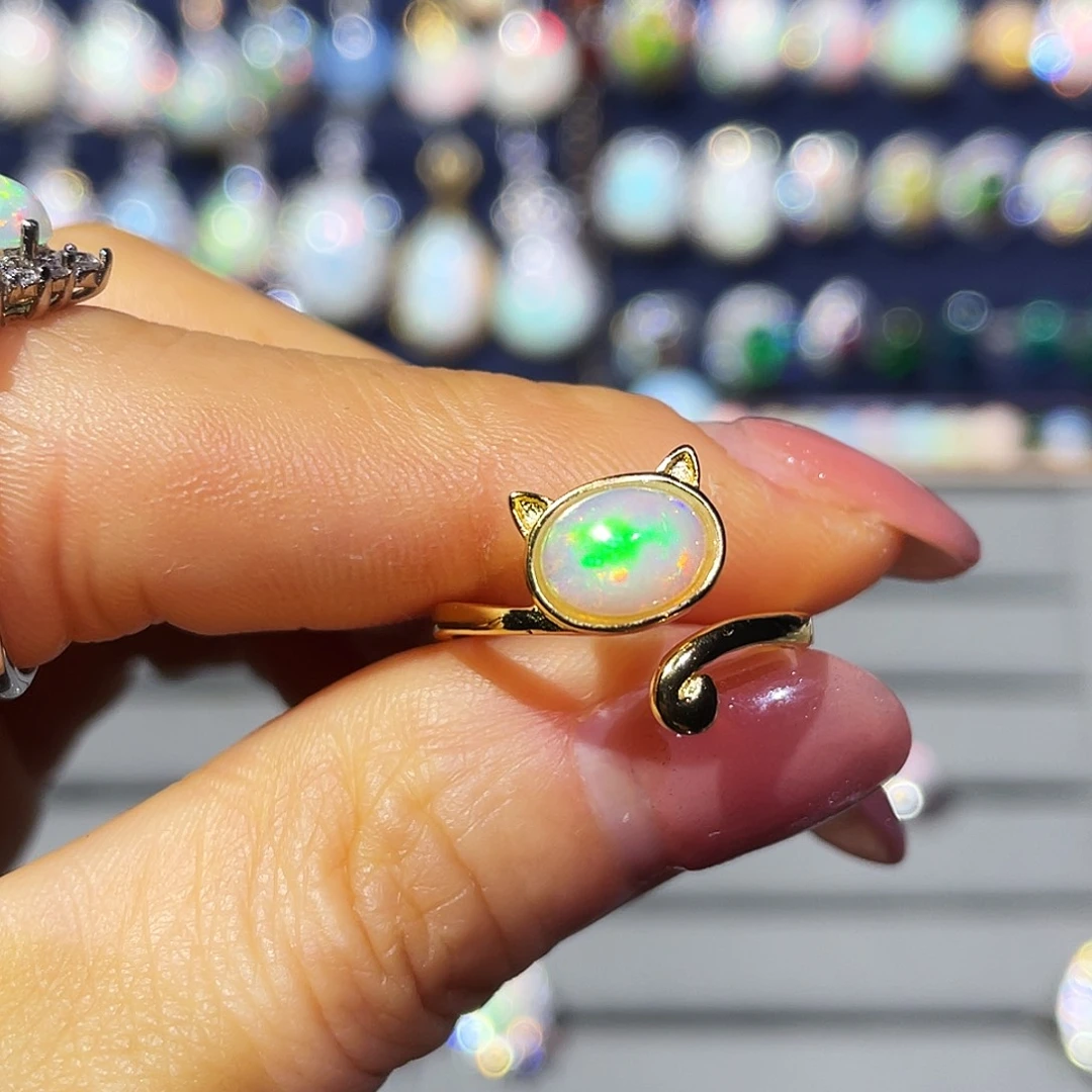 冬***️欧泊银S925镶嵌戒指