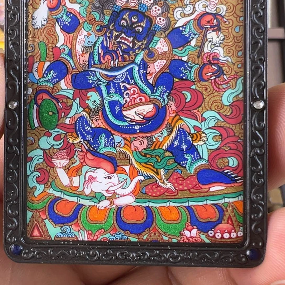 如***霖吊坠热贡手绘大黑天