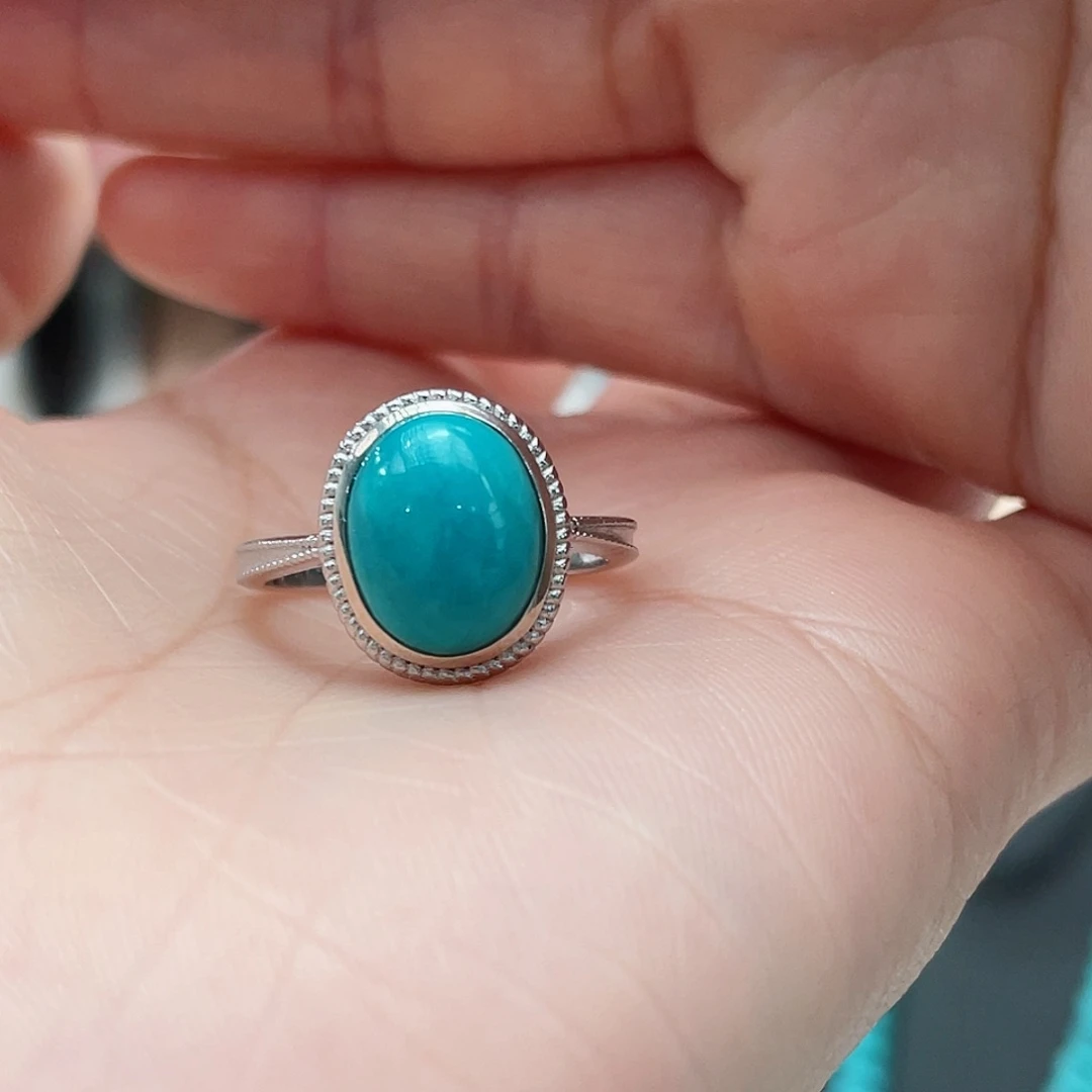 绿松石戒指银S925镶嵌