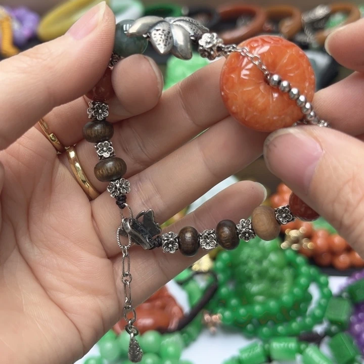 翡翠未镶嵌手链手串9