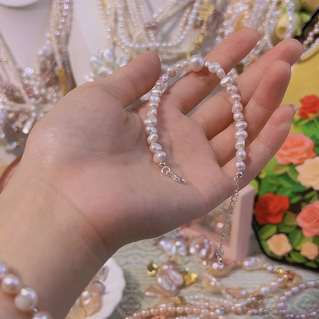 淡水珍珠手绳银S925镶嵌