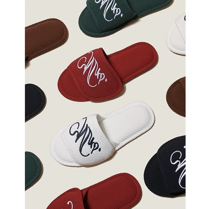 轻奢春秋法式拖鞋女室内家居情侣软底静音无声高级感刺绣家用防滑