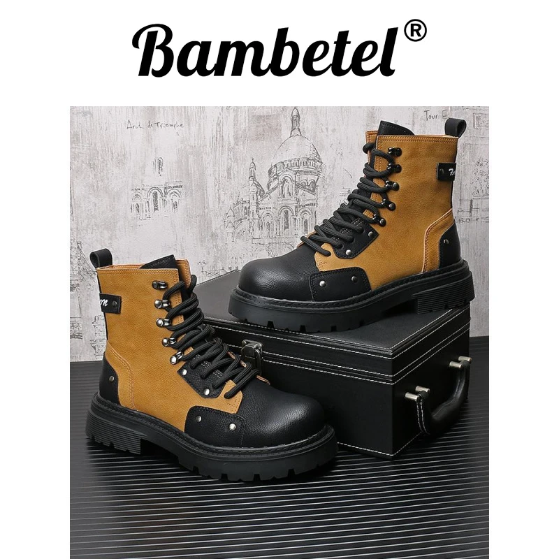 Bambetel新款秋冬韩版潮流马丁靴时尚百搭短靴户外休闲气质工装男