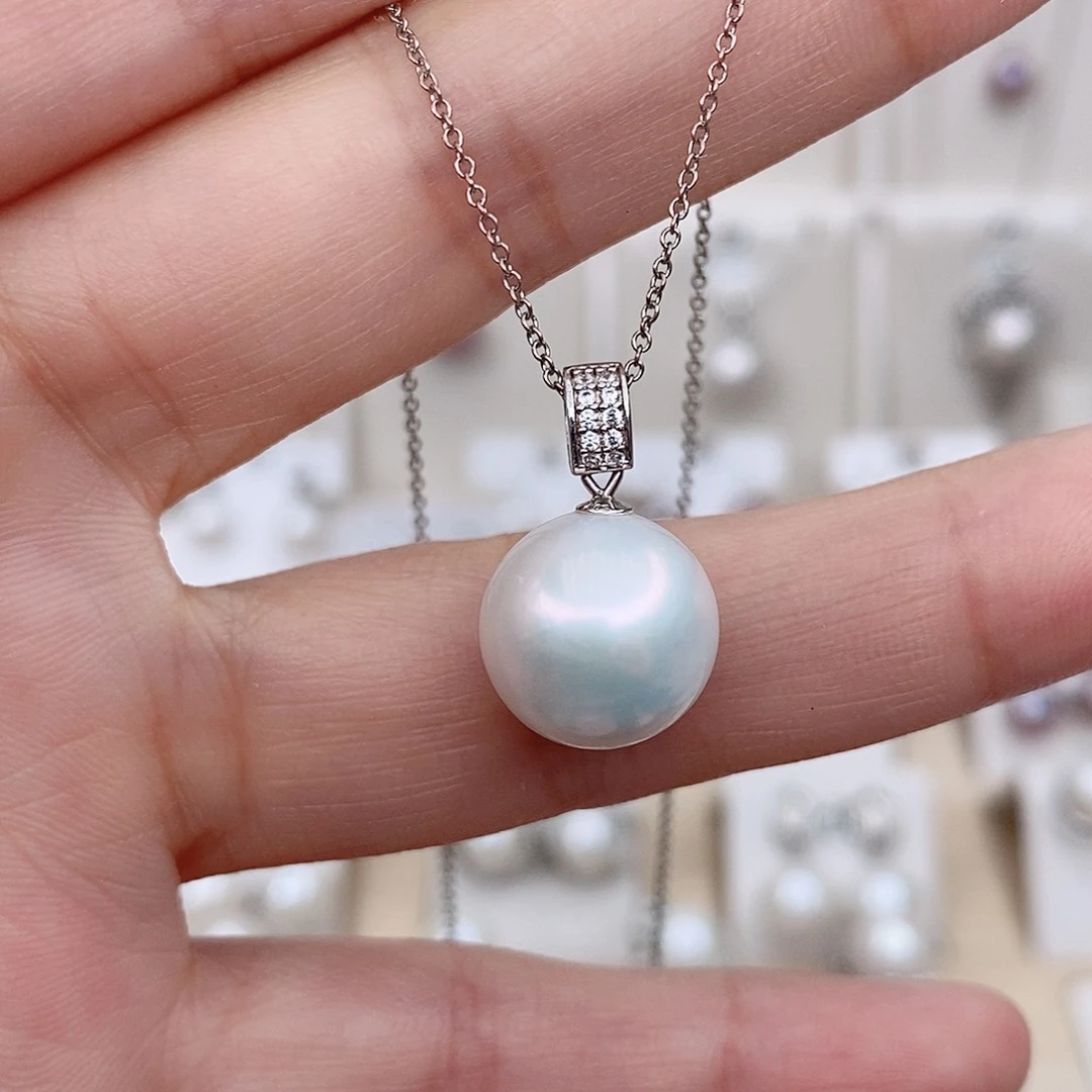 淡水珍珠银S925镶嵌颈饰