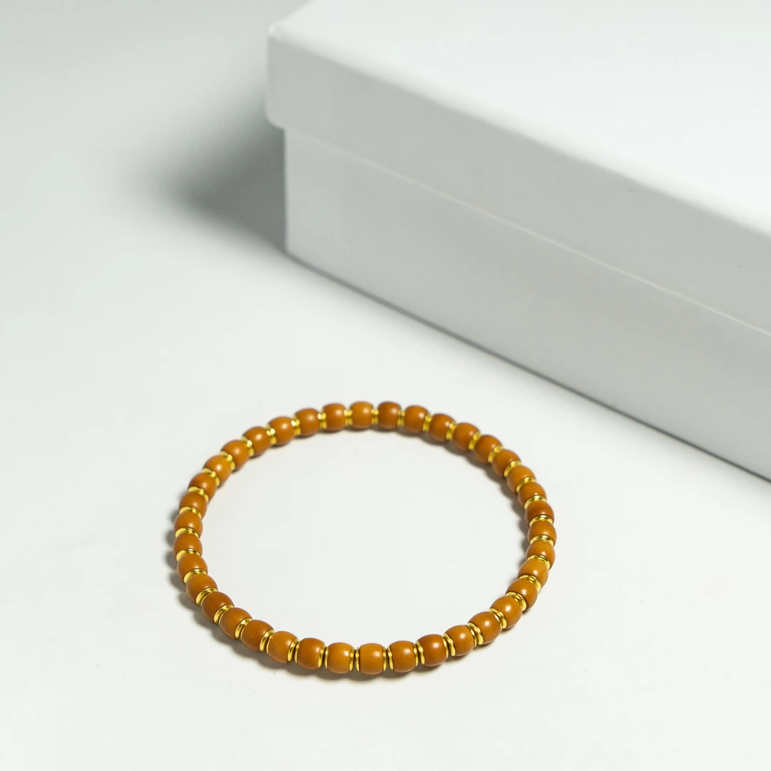 【白月光】5.5mm清水老料核尖 暴力归圆 橄榄核雕文玩手串