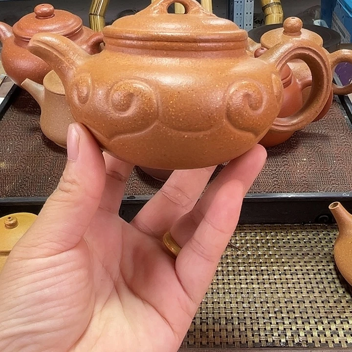紫砂茶壶仿古如意黄降