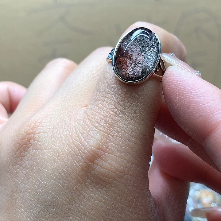 水晶水晶戒指银S925镶嵌