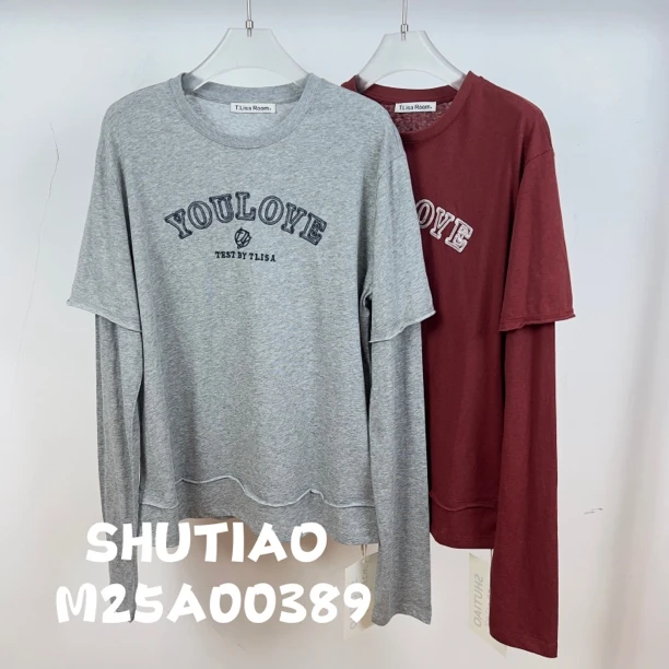 【SHUTIAO】2024秋冬：新款小众设计款假两件M25A00389