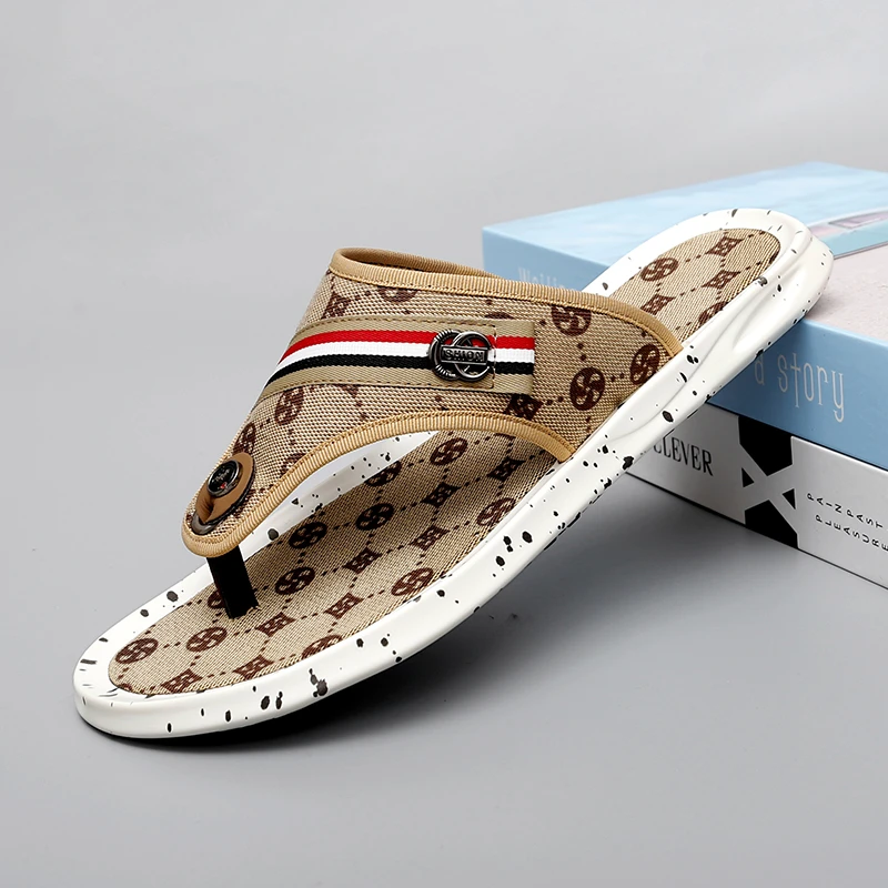 范希巴迪人字拖夏季拖鞋男外穿凉拖男夹脚沙滩鞋男耐磨防滑软底鞋