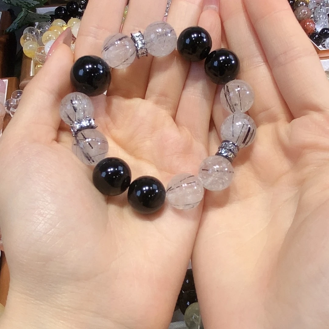 水晶手链未镶嵌暗黑风格设计