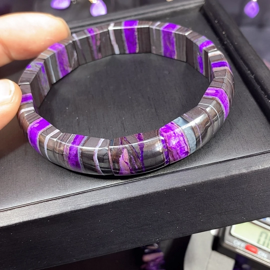 苏纪石（舒俱来）未镶嵌南非舒俱来皇家紫丝绒凝胶紫镯排