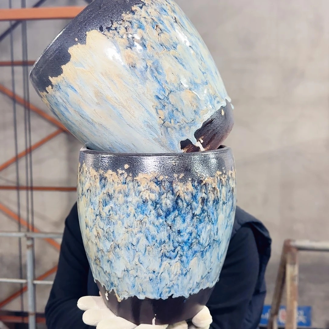 紫砂花盆高20口18