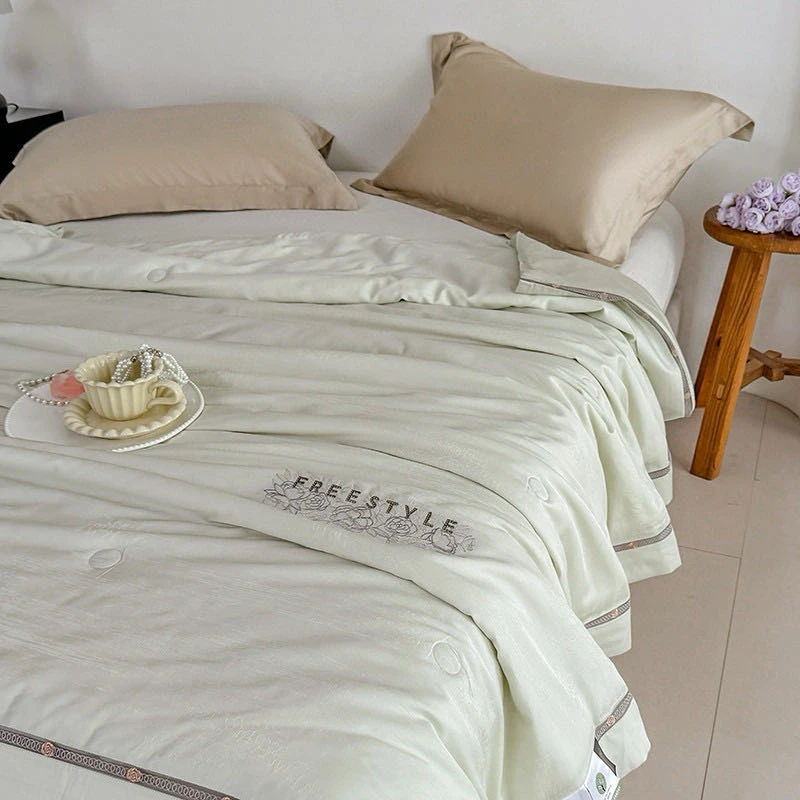 墨馨！自在繁花夏被四件套 天丝莱赛尔夏凉被 夏季薄款空调被