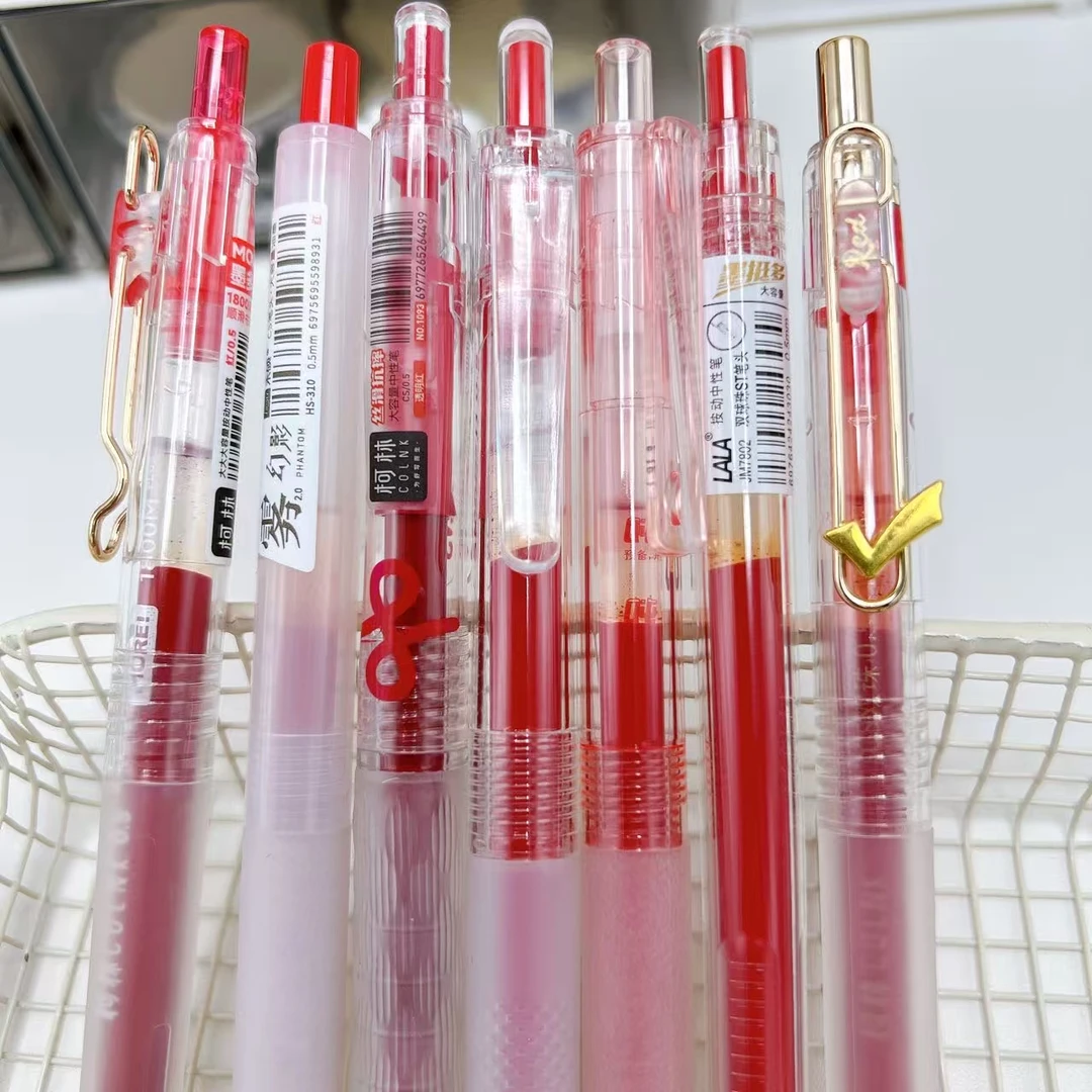 【红墨/7支】A32LALA巨能写/柯林小金勾/HS雾..掉封蜡不售后