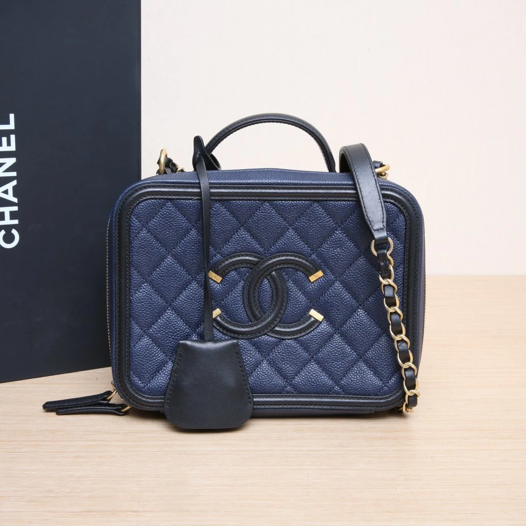 95新 Chanel/香奈儿 小花Jerry活动Vanity Case 相机包 横版 中号