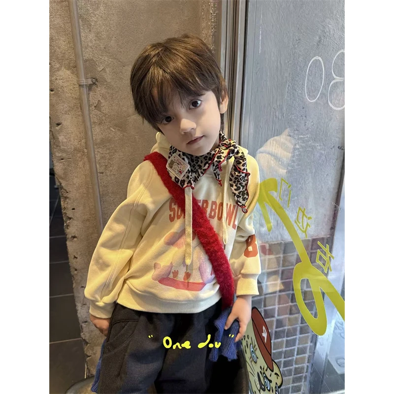 one豆·25冬~卡通连帽加绒卫衣5947（童装汉服）